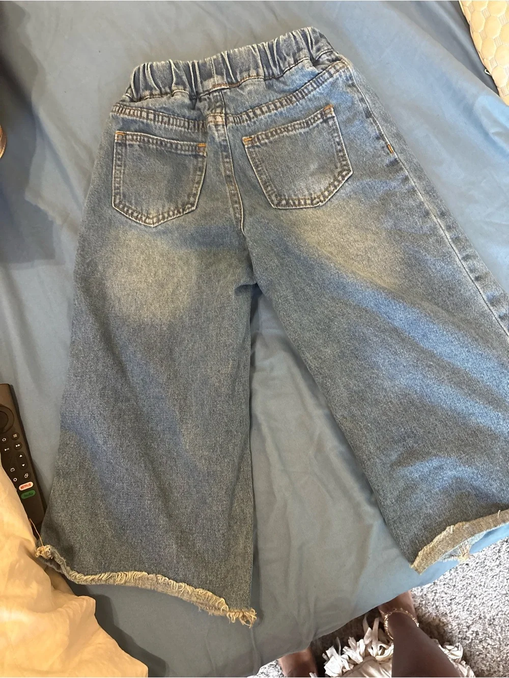 Kids Wide-Leg Denim Jeans in Light Blue
